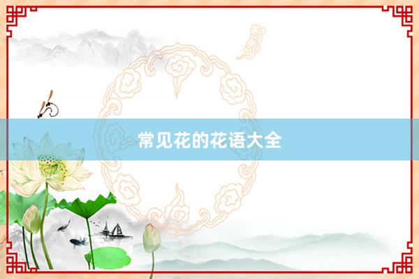 常见花的花语大全